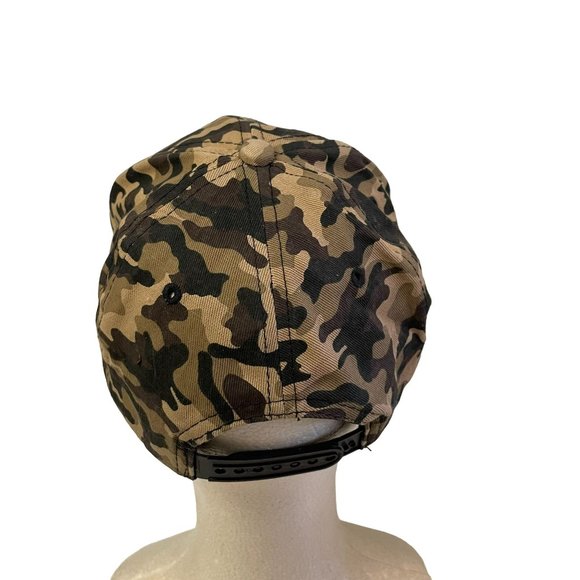 Men Snapback Cap FAV Adjustable Embroidered Camouflage Brown - Picture 3 of 4